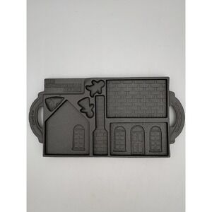John Wright 1985 Double Sided Cast Iron Gingerbread House Baking Mold Solid Pan